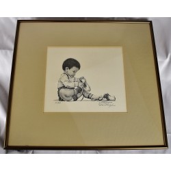 Boy with Shoes (Signed, print)
